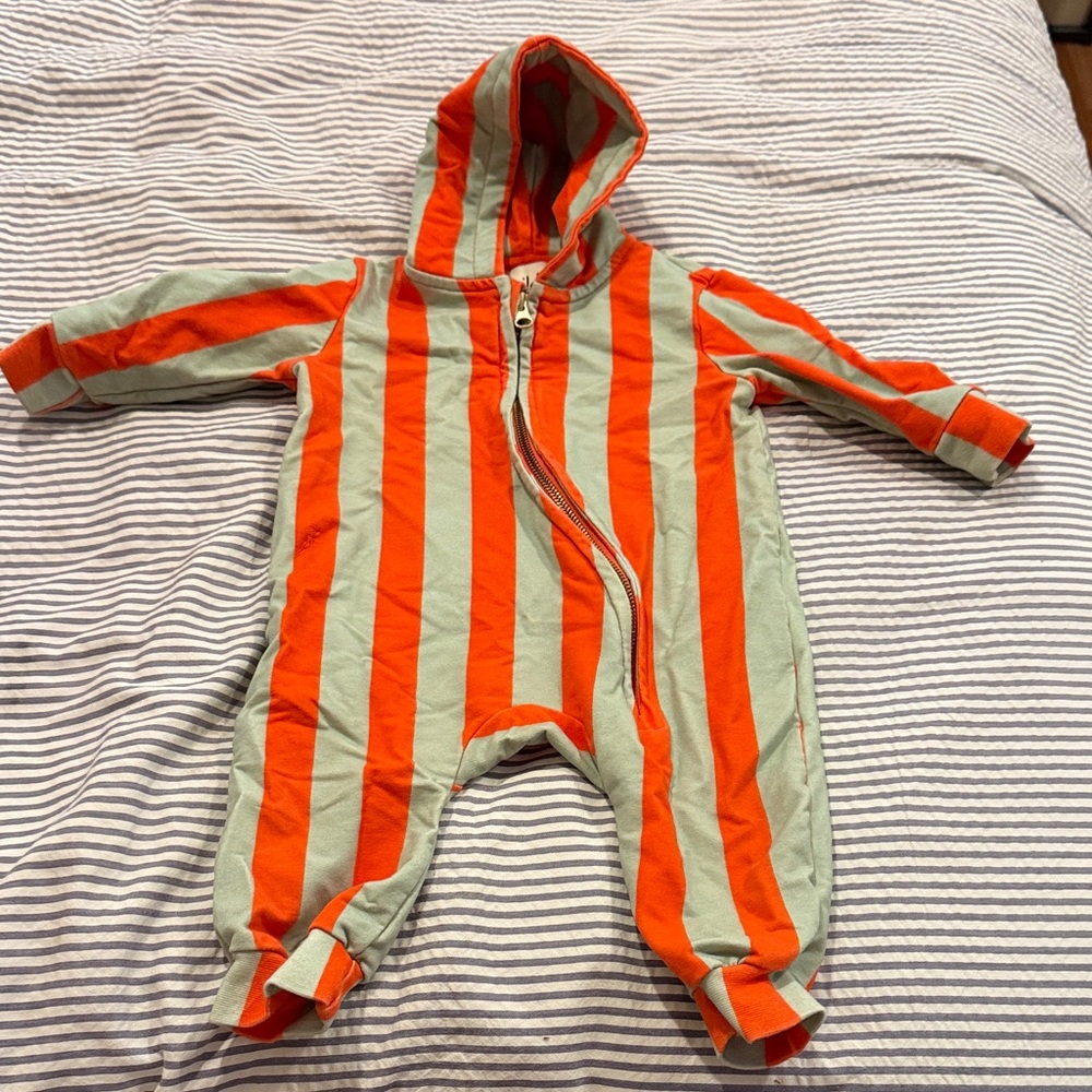 Cozy Striped Orange and Green baby onesie